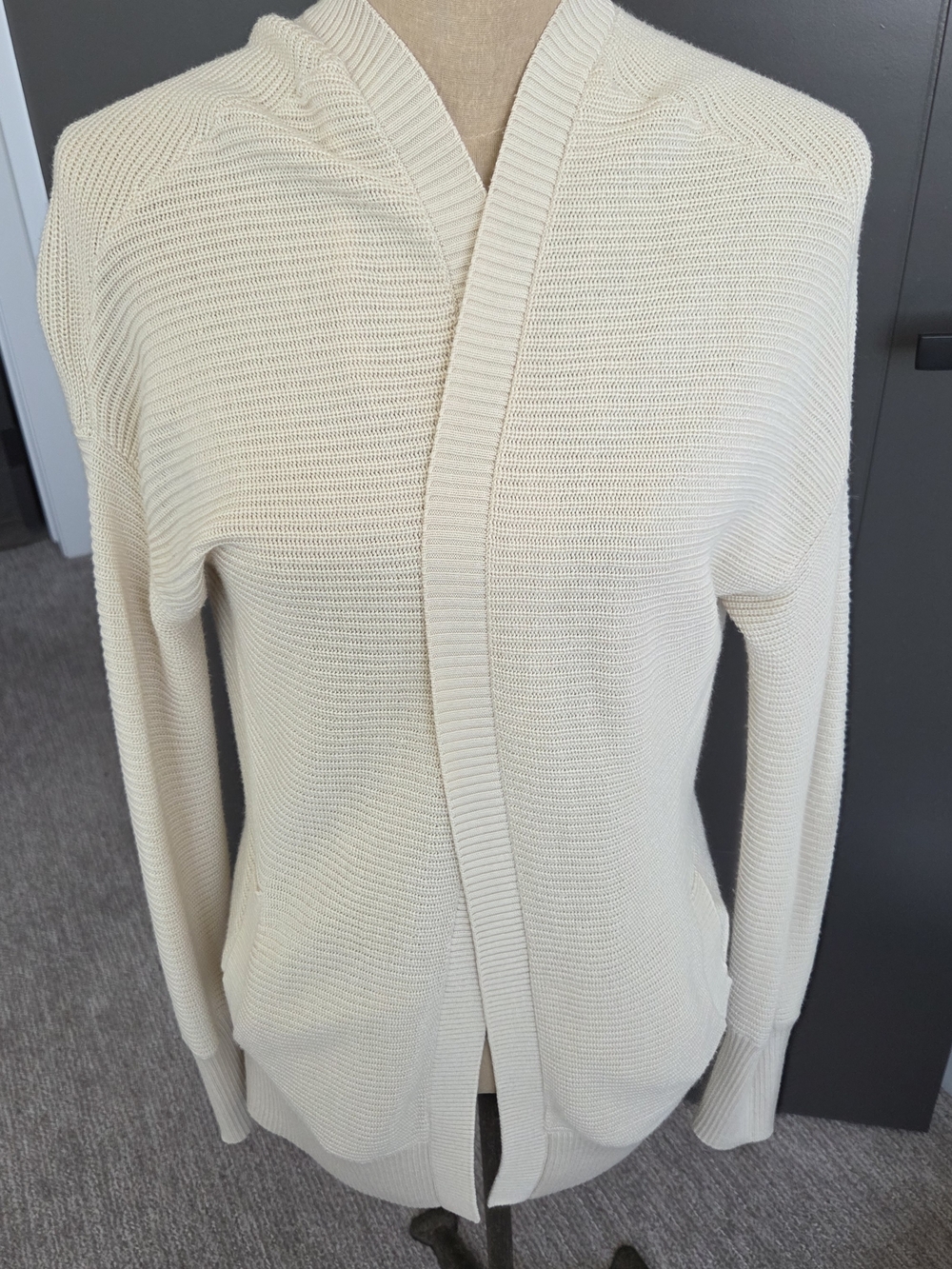 Garage Open-Front Cream Knit Cardigan for Women - Picture 3 of 6